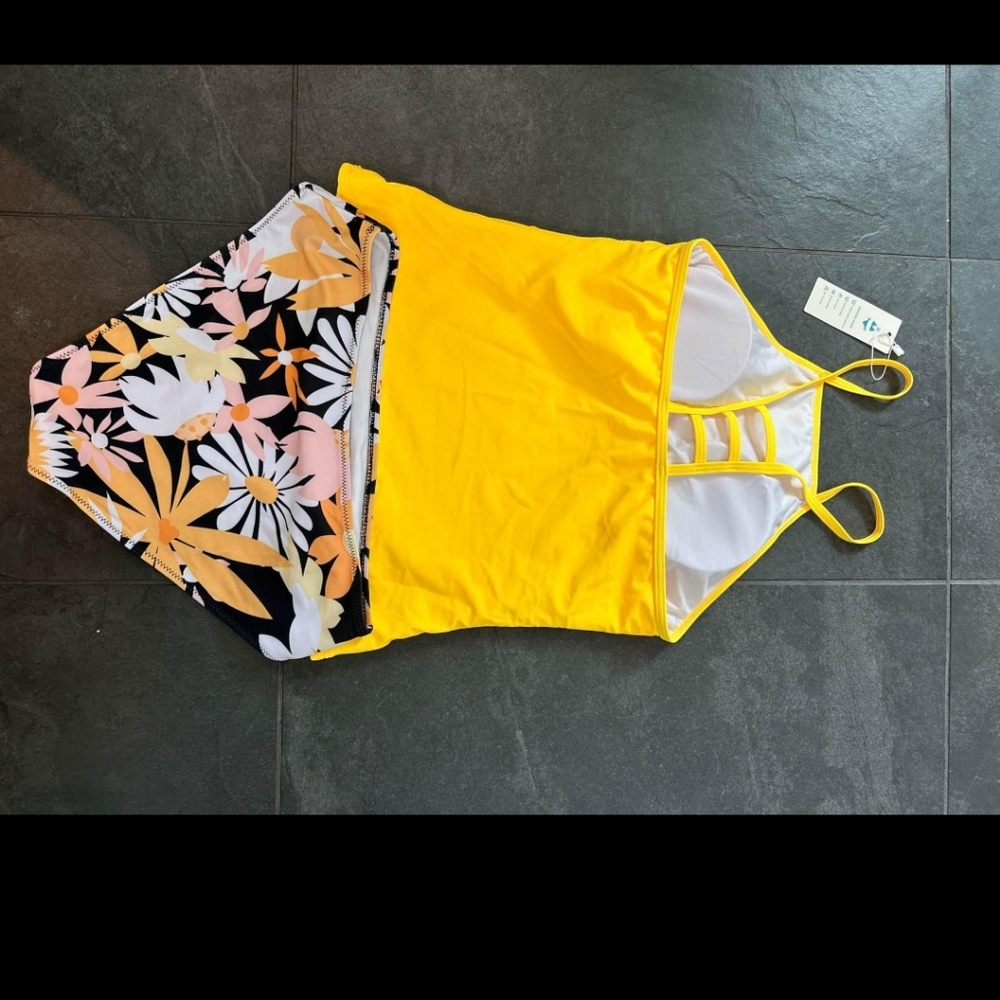 Tankini Yellow and Black size medium